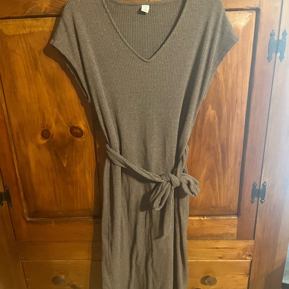 Elegant Brown Knit Dress